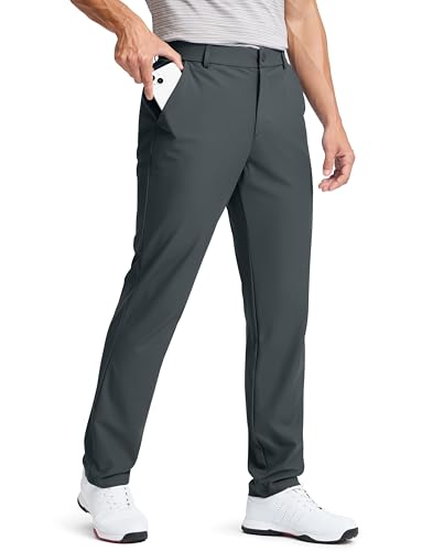 Image of Pudolla Men's Golf Pants 30 inch /32 inch /34 inch Comfy Stretch Dress Work Pants Lightweight Quick Dry Casual Slacks Trousers with Pockets
