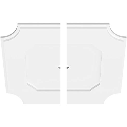 Image of Ekena Millwork CMP22LE2-01000 Locke Architectural Grade PVC Contemporary, Two Piece Urethane Ceiling Medallions 22 inchOD x 1 inchID x 13 inchC x 1 inchP