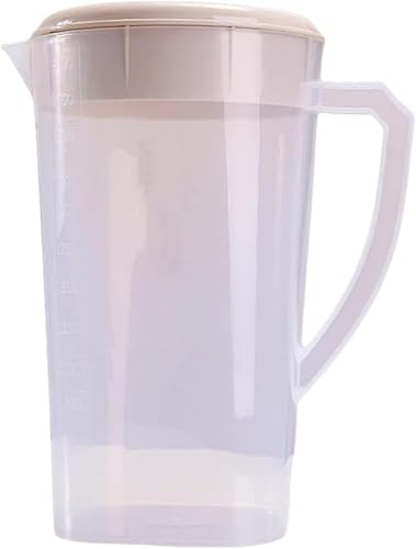 Yatome ピッチャー 冷水筒 水差し 麦茶ポット 2.2L 3L大容量 冷茶ボトル 目盛付 蓋付き 透明 食品グレードのPP素材 耐熱 耐高温 熱湯OK 広口 取っ手付き 持ちやすい 洗いやすい 家庭用 飲食店用 (2.2L,A)