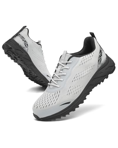 Image of VikoViren Slip On Steel Toe Shoes Men Loafers Safety Work Sneakers | Non Slip, Puncture Proof, Lightweight, Comfortable, Breathable, Indestructible Loafers Construction Shoes, Tennis, Casual