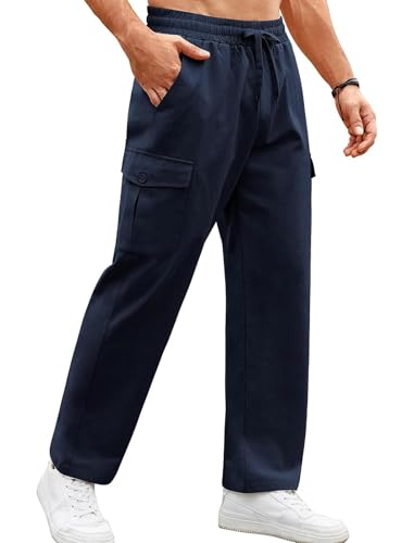Pantalon cargo décontracté avec cordon de serrage et poches pratiques