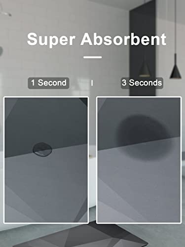Homlab Bathroom Bath Mat Rug, Diatomaceous Earth Water Absorbent Rubber Backed Non-Slip Bathroom Floor Mat Carpet Square Cool Thin Washable Quick Dry For Shower Tub Bathtub Indoor Door (40 x 60cm) - Image 3