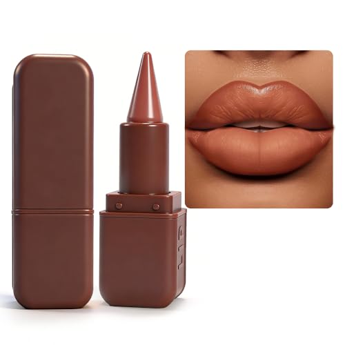 Image of BAISEN DIARY 2-in-1 Gradient Lip Liner and Lipstick Lip Combo Set - Achieve Flawless Contour and Gradual Ombre Effect with Easy-to-Use Crayon Form and Cone Tip (02 Warm Toffee, 1)