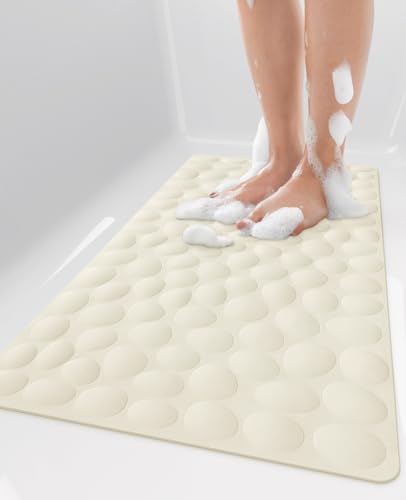 Alfombrilla antideslizante para bañera de 40 x 80 cm: con ventosas fuertes y una construcción de goma suave, esta alfombrilla es lavable a máquina y diseñada para mayor comodidad. Proporciona una