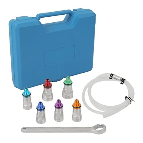 CMTOOL Brake Bleeder Wrench, 7-12mm Brake Bleeding Wrench Set with 1pc 12-Point Wrench, Brake Bleeder Wrench Kit for Brake Bleeding & Hydraulic Clutch Systems, 1.2m Drain Hose with One-Way Check Valve Cover