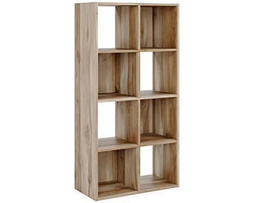 Signature Design by Ashley Socalle Modern 8 Cube Storage Organizer or Bookcase, Whitewash