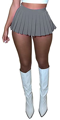 FEOYA Pleated Mini Skirts for Women High Waist Y2K Skirt