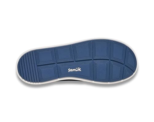 Sanuk Flowstate Mens Slip-On Sneakers | Casual Everyday Shoes with Collapsable Heel | Easy on-and-Off Design | Molded Comfort Footbed, Black Iris, 10.5