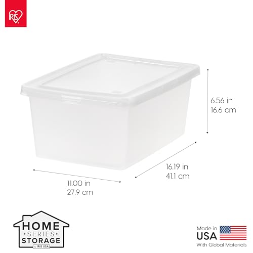 IRIS USA 4-Pack Storage Bins with Lids, 15 Quart, Shoe Boxes Clear Stackable Containers Organize Shoes Closet Shelves, Classroom Organization Teacher Tools, Game Storage - BPA-Free Plastic by Iris Ohyama - Image 2