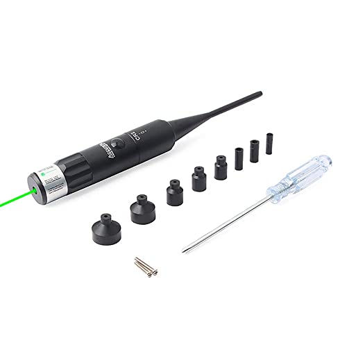 Higoo Green Bore Sight Kit Green Dot Laser Boresighters for .177 to .50 Caliber Pistol Rifle Shoot Guns