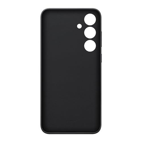 Image of Samsung Galaxy S24+ Plus Vegan Leather Phone Case, Protective Cover with Soft Touch, Elegant Design, Scratch Protection, US Version, GP-FPS926HCABW, Black