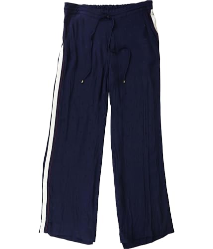Ralph Lauren Womens Side Stripe Casual Wide Leg Pants, Blue, 12