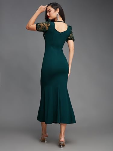 Image of Miss Chase Women's Sleeveless Collared Bodycon Above-Knee Polyester Dress