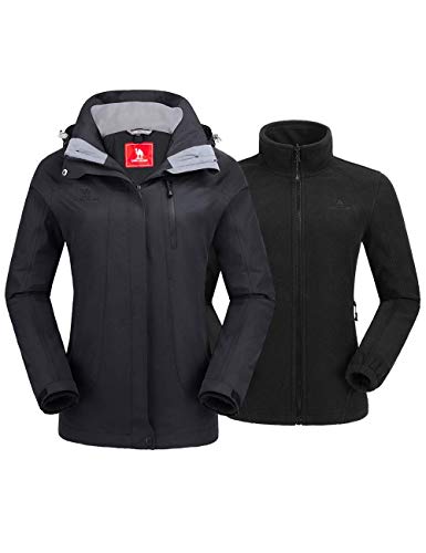 CAMEL CROWN Women's Ski Jacket Winter Jacket Waterproof 3 in 1 Mountain Coat