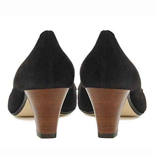 Image of LEHOOR Women Vintage Chunky Block Heel Pumps Shoes Square Pointed Toe Slip On Formal Office Work Business Loafers Shoes Suede Snakeskin Cone Heel Oxford Shoe Ladies Professional Chic Fall 4-11 M US