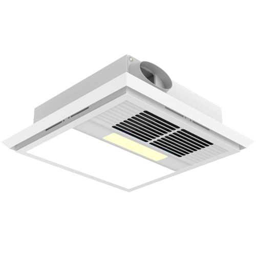 FLYINGFOX DC Bathroom Exhaust Fan, LED Light, Heater, Exhaust Fan 180 CFM Bathroom Fan 2 Sone