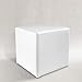 Pouf, POUFF, Puff, PUF, CUBO, Ecopelle, Eco-Pelle, POGGIAPIEDI, Seduta, Design, Made in Italy (Bianco)