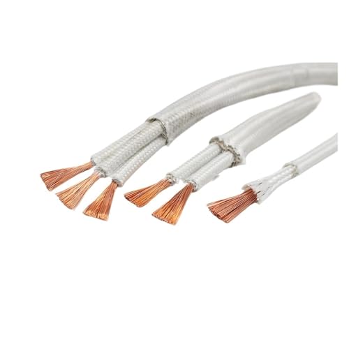 High Temperature Mica Braided Wire, Mica High Temp Electromagnetic Heating Cable 500C 1-4 Cores 1M Multi AWG Flame Retardant(3Cores 1Meter,18AWG 0.75mm2)