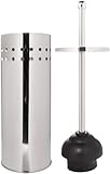Taymor Stainless Steel Tall Toilet Bowl Plunger with Lid