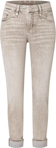 Mac - Damen 5-Pocket Jeans, Rich Slim (5703-90-0389L), Größe:W44, Länge:L28, Farbe:beige Colored wash (D092)