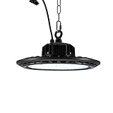 [LARGA VIDA DEL LED] Las luces LED de gran altura adoptan molduras de forja en frío de aluminio, la carcasa de aluminio con disipador de calor de alta tecnología protege el controlador LED. Una mejor disipación de calor garantiza una mayor vida útil y seguridad del LED. Lente acrílica. También extiende la vida útil de la lámpara. IP65 a prueba de agua para todas las condiciones