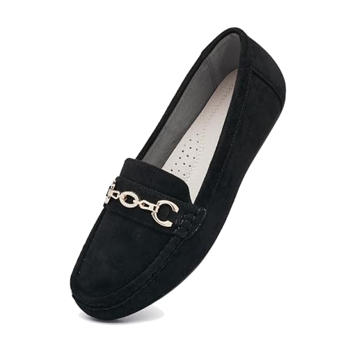 Image of Women's Business Loafers Work Casual Flats Shoes Lightweight Penny PU Leather Slip On Walking Shoes
