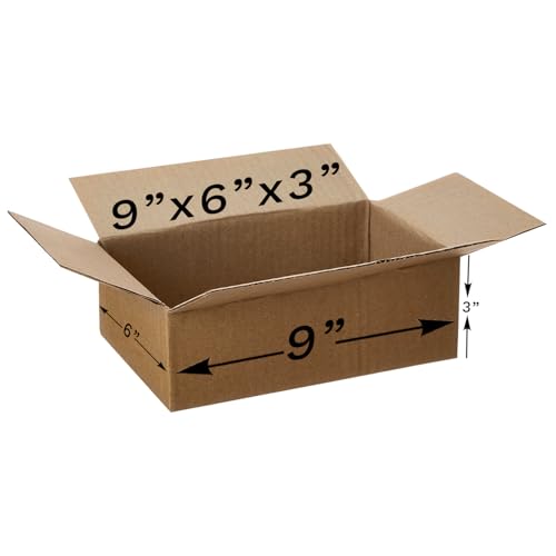 Image of BonKaso 3 Ply Brown Corrugated Packaging Box - 9x6x3 inch (Pack of 50) | Sturdy, Lightweight & Eco-Friendly Shipping Boxes for E-Commerce, Retail, Moving & Secure Packaging.