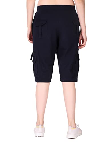 Image of UZARUS Womens Cargo Capri Shorts with 9 Pockets