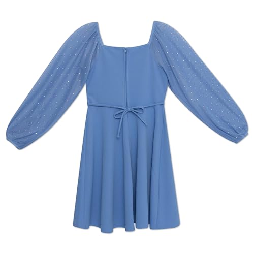 Speechless Girls' Scuba Crepe Party Dress with Long Sheer Dew Drop Sleeves2