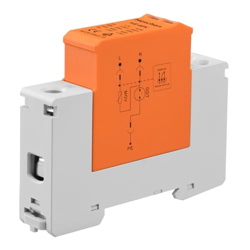 Heschen Surge Protective Device SPD, HS-40N, 275VAC 20KA, Fire-Proof, Low-Voltage Arrester, 35mm DIN Rail Mounting (1+NPE) - Image 4