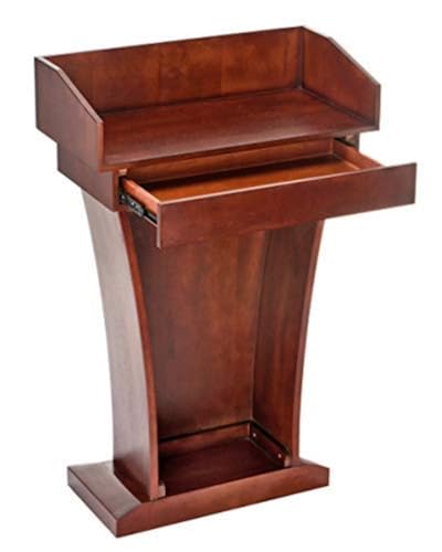 AdirOffice Church Pulpit, Wooden Podium - Height 43.33' Pulpits for Churches with Spacious Drawer (Mahogany)