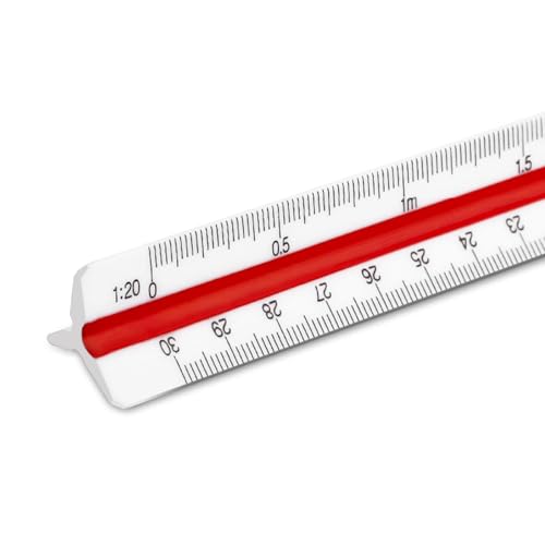 Architectural Triangular Scale Ruler - 30cm Metric Scale 1:20 1:25 1:50 1:75 1:100 1:125 for Professional Use
