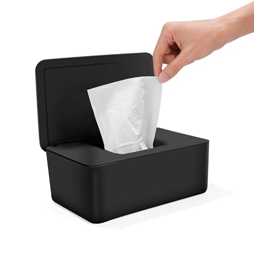 Caja para Toallitas Húmedas, con Tapa Sellada, Dispensador Toallitas Húmedas, Cajita para Toallitas, Porta Toallitas para Baño, Cocina o Dormitorio, Negro Caja para Toallitas Húmedas, con Tapa Sellada, Dispensador Toallitas Húmedas, Cajita para Toallitas, Porta Toallitas para Baño, Cocina o Dormitorio, Negro