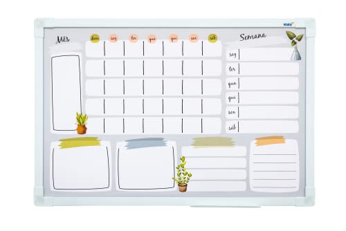 Quadro Planner 60x40cm MDF Colors Soft Vasos STALO 4075