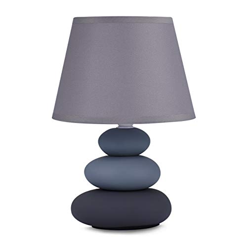 Urban Lifestyle Lina(girls Light Matte) Ceramic Table Lamp with Fabric Lampshade, Compatible with LED, E14, Ceramic 230V, Table Lamp, Bedside Lamp, Sofa Lamp