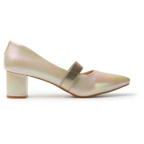 Image of ELLE Women's Mary Jane Style Block Heels Slip-On Pumps