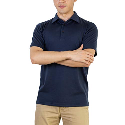 SHEEP RUN 100% Merino Wool Men's Lightweight Wicking Breathable Short Sleeve Polo Shirt3