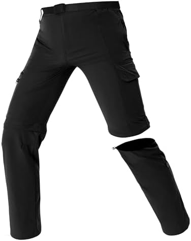 Mens Outdoor Hiking Trousers Convertible Breathable Lightweight C...