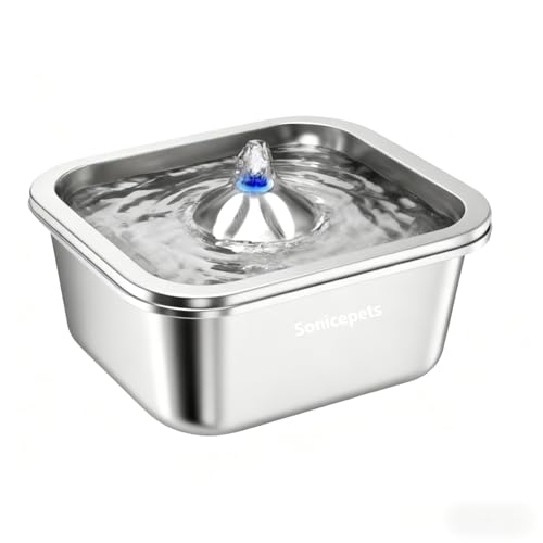 Fuente de agua para gatos acero inoxidable 4L