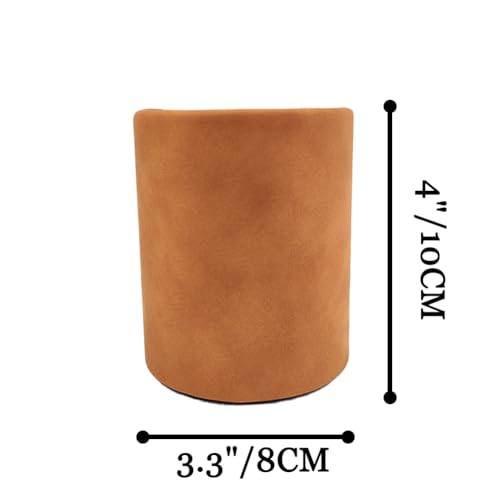 Image of Leather Pen Holder, Light Brown Pencil Holder, Desktop Elegant Pen Holder for Desk, Stationery Organizer for School Office Home Dorm