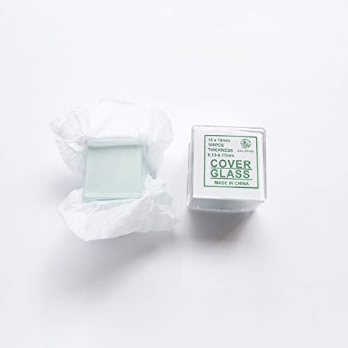 1000 Pièces de couvercle en verre pour diapositives microscopiques 18x18mm Couverture de glissades en verre comprend 10 Boîtes x 100Pcs/Box