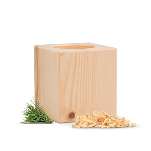 Zirbenwürfel mit 10g Zirbenspäne - ca. 7x7x8cm Würfel aus Zirbe