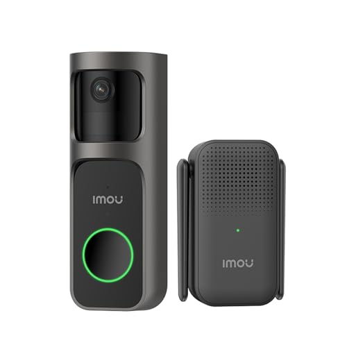 Imou Video Doorbell Set 30°Pan Lens Doorbell Camera Wireless Human Detection Two-Way Talk Doorbell Motion Sensor Con Suoneria Impermeabile, Durata Del