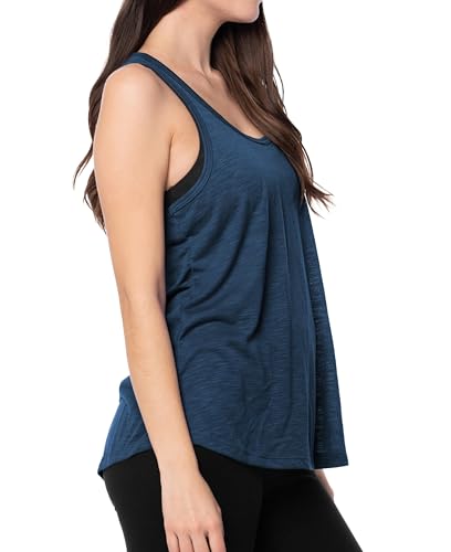 Image of Sexy Basics Women's Everyday Flowy Burnout Slub Racer Back Tanks | Active Workout Tops | Multi Packs & Colors