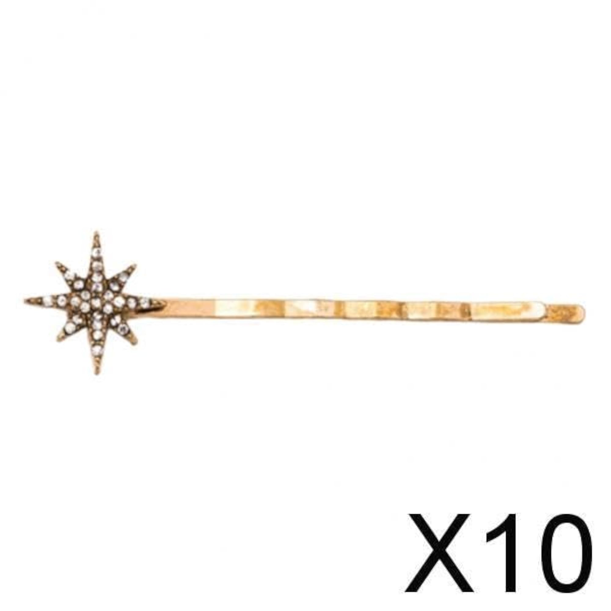 Women's 10pc Retro Geometry Diamond Moon Snowflake Hairpin Set