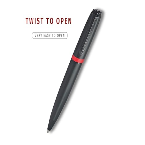 Image of Venti Twist to Open Metal Roller Ball Pen| Black Body Color | Ink Color - Blue | Novel Gifts For Professionals | Premium Pens For Personal & Professional Use | Return Gift |Japanese Technology(8001)