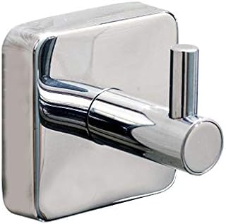 Kapitan Quattro Bathroom Single Robe and Towel Hook, Square Style, 3M Self Adhesive Wall Mounted, Stainless Steel AISI 304 18/10, Polished Finish, Made in EU, 20 Years Warranty
