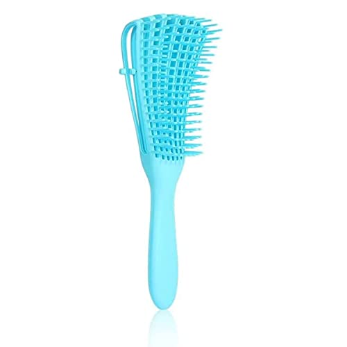 EZ Detangler Hair Brush - Detangler for Curly/Afro 3a-4c Kinky Wavy/Curly/Coily/Thick/Long Hair (Blue)