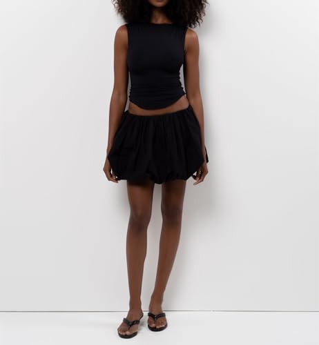 Women Y2K Bubble Skirt High Waist Ruffle Hem A Line Pleated Mini Short Skirt Teen Girls Puffy Short Skirts Streetwear4