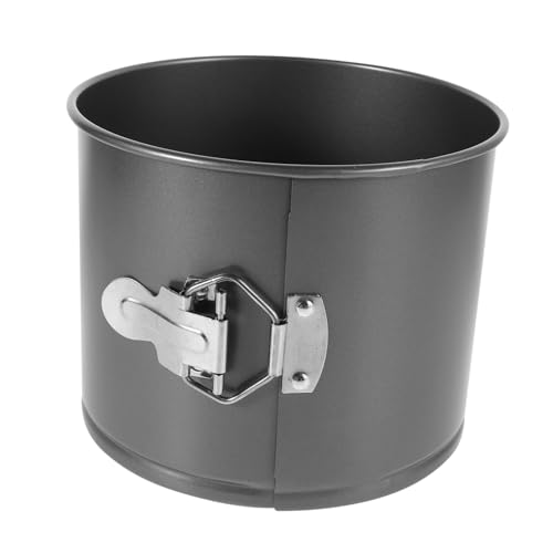 Alipis Molde de torta molde de anillo de mousse bandeja para hornear con fondo extraíble moldes redondos para pasteles molde de aro para pastel para hornear acero carbono Negro